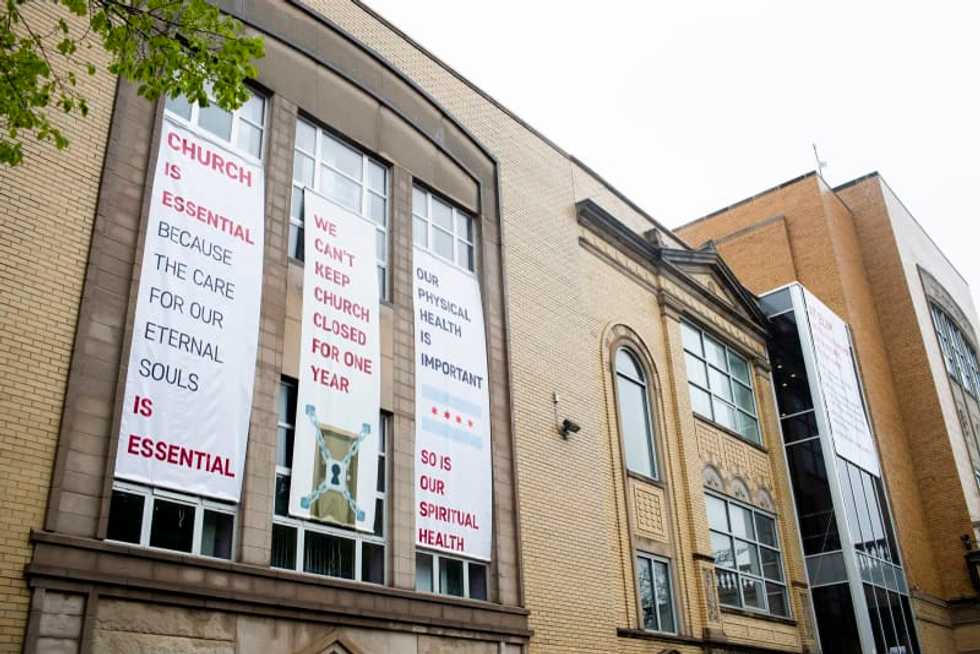 Dozens defy stay-at-home order to attend Chicago church while protesters warn of endangering the community