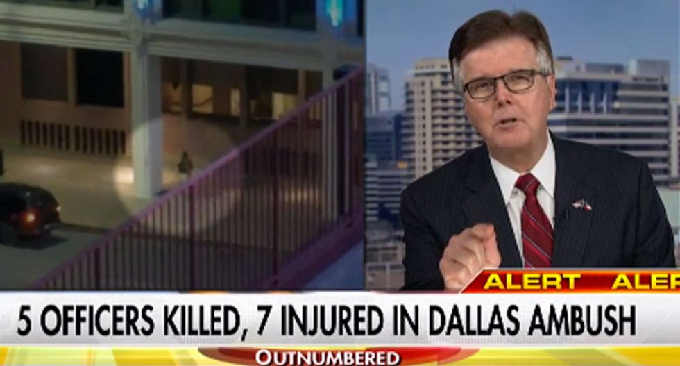 WATCH: Unhinged Texas Lt. Gov. calls Dallas protesters 'hypocrites' for fleeing sniper's bullets