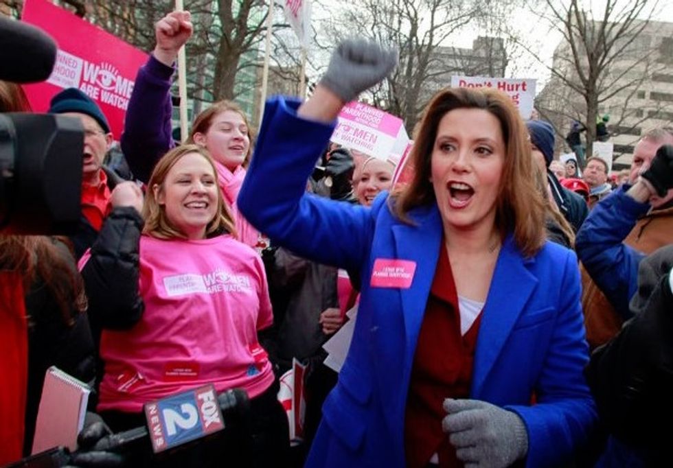 Truck 'unintentionally' plows into group of protesters that included Dem nominee for Michigan governor: police