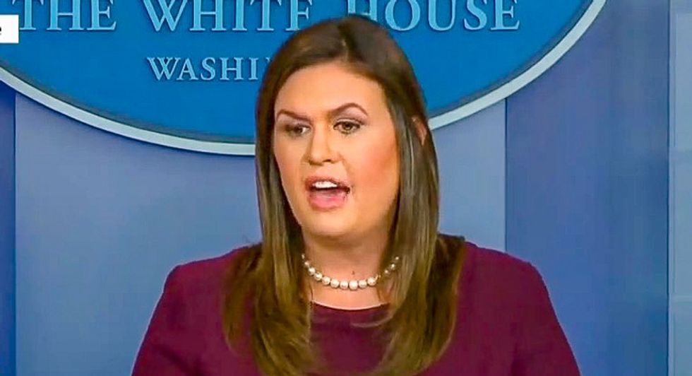 Sarah Sanders loses it while defending Trump's mocking of Dr. Ford: 'The president was stating facts'