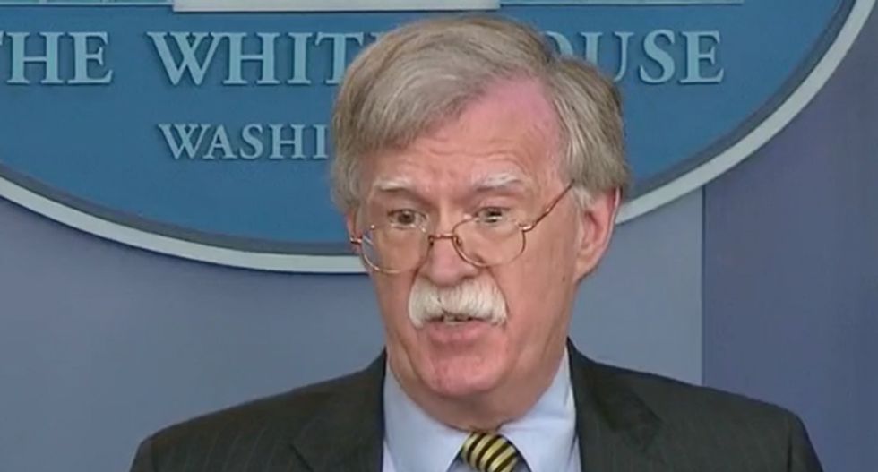 WATCH: John Bolton rants after reporter calls him out for dismissing Palestine as a ‘so-called state’