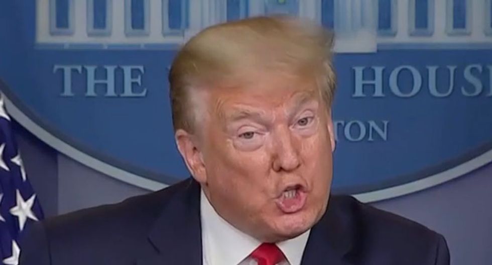 WATCH: Trump threatens to ‘override’ governors if churches aren’t re-opened – then leaves briefing without taking questions