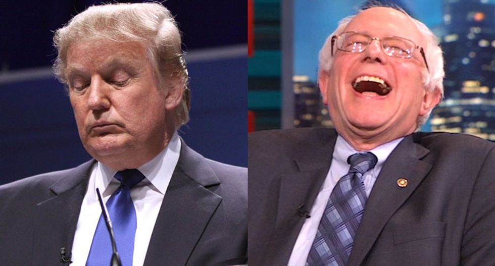 'Racist clown' Trump makes pitch for Bernie fans after Hillary endorsement and gets a big 'f*ck you'