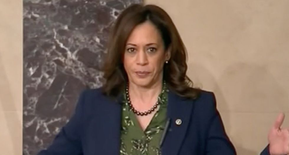 Senator Kamala Harris delivers blistering rebuke to GOP as Kavanaugh confirmation debate opens