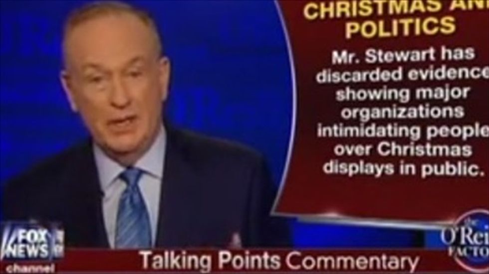 Bill O'Reilly answers Jon Stewart's War on Christmas attack: 'In his heart, he knows I'm right'