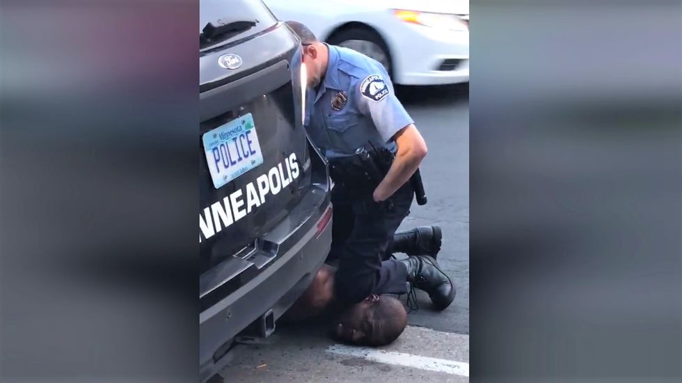 WATCH: Black man pleads that he can't breathe while cop keeps a knee on his neck -- and dies shortly after