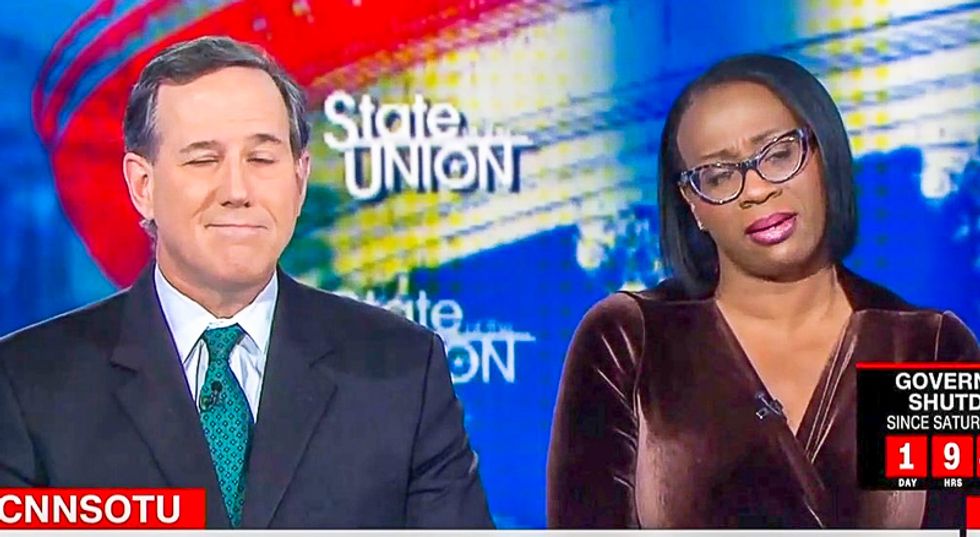 Nina Turner shreds Santorum after he defends not paying government workers: 'We are in a Hunger Games moment'