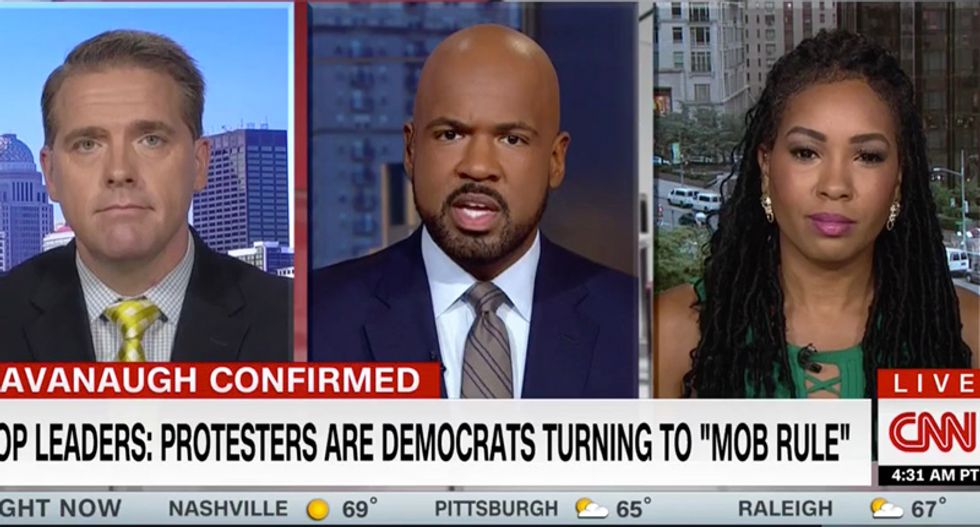 Trump defender smacked down hard by CNN's Blackwell for smearing female anti-Kavanaugh protesters as a 'mob'