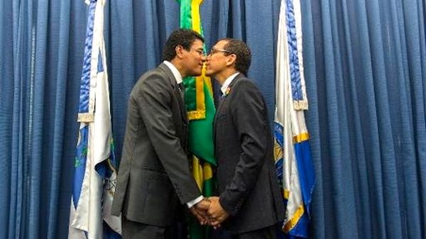 Couples tie knot en masse in Rio's first same-sex marriages