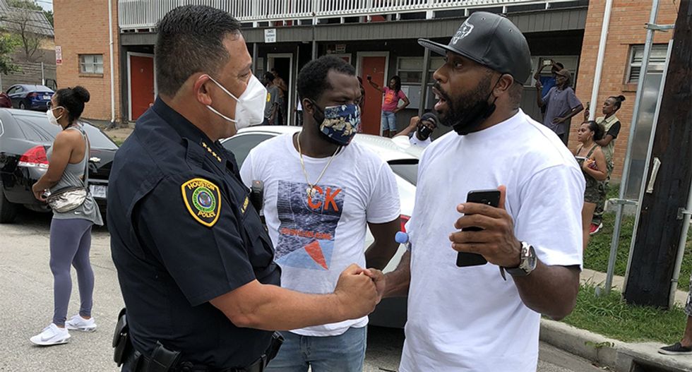 The few police willing to join in solidarity with protesters