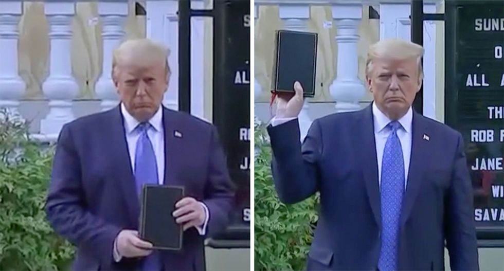 'Fascism has come to America': Trump ripped for gassing protesters to hold awkward Bible photo-op