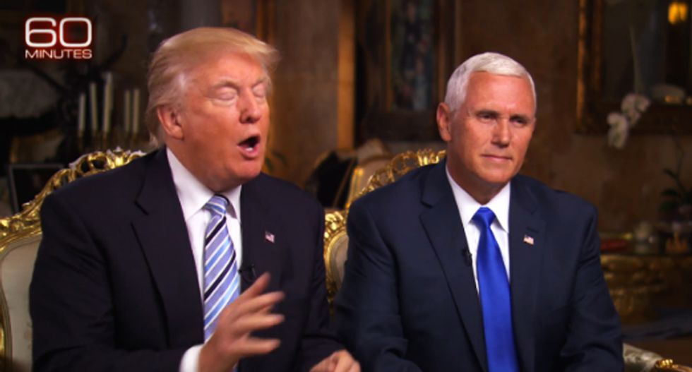 WATCH: Donald Trump jumps in to bail out VP candidate Pence during 60 Minutes grilling