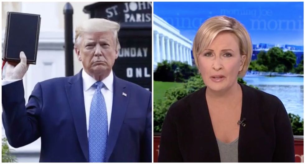 'Holding the Bible up like a Trump steak': MSNBC's Mika disgusted by president's church stunt