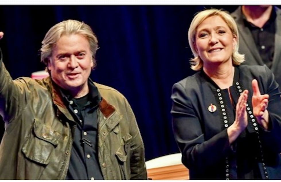Backtracking Marine Le Pen meets Steve Bannon and states she is open to closer ties
