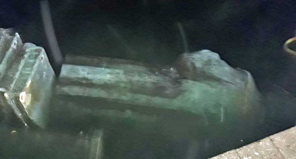 Celebration after Virginia statue torn down and thrown in a lake: ‘Columbus is lost at sea … again’