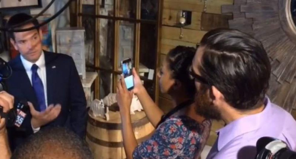 Protester tears into Marco Rubio over Pulse shooting: 'Your policies kill people'