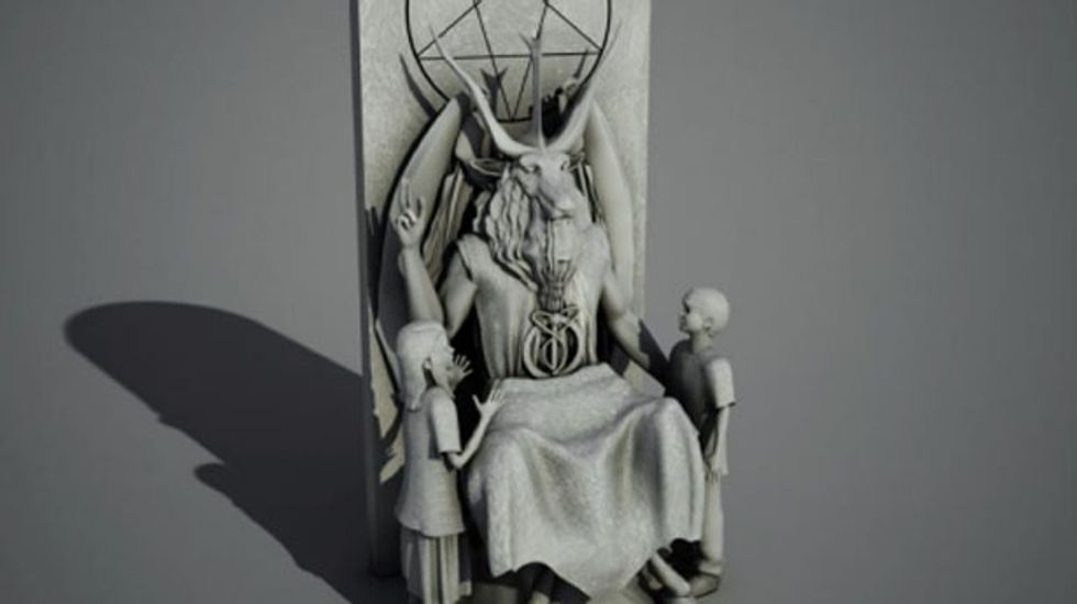 Satanic Temple unveils 7-foot goat-headed Baphomet statue for Oklahoma Capitol