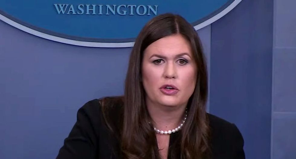 WATCH: Sarah Huckabee Sanders scrambles after reporter asks why Trump thinks 'very fine people' march with racists