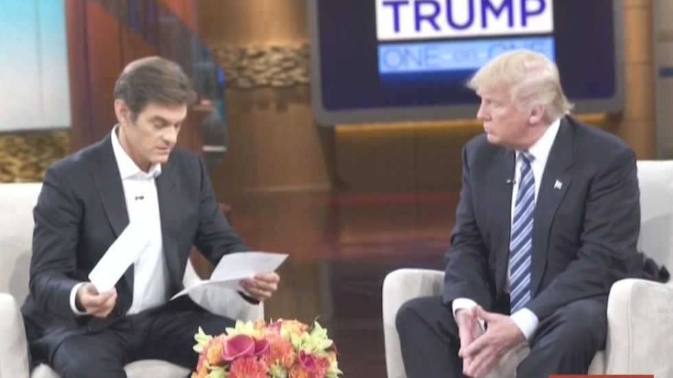 Trump shows Dr. Oz his 'physical' after all -- a single page from quack personal doc