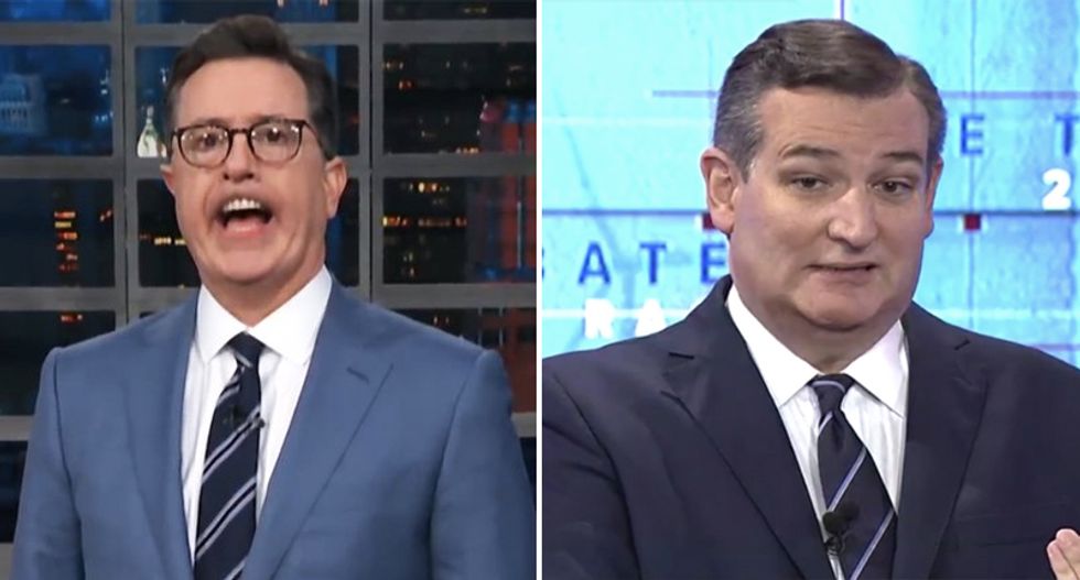 Stephen Colbert reveals what was going on in Ted Cruz's brain when he short-circuited at Texas debate