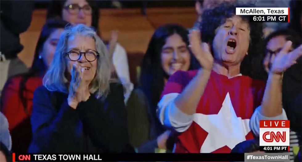 WATCH: Beto O’Rourke greeted like a rock star after Ted Cruz chickened out on CNN's Texas town hall