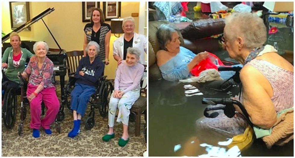Houston nursing home residents shown calmly awaiting flood rescue share new photo after moving to safety