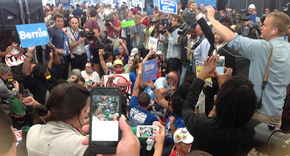 WATCH: Bernie Sanders protesters stage #DNCWalkout after Clinton is officially nominated