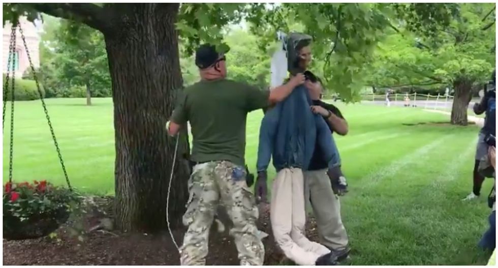 Right-wing militia spokeswoman defends lynching of Kentucky governor in effigy: Protesting ‘is not the answer any longer’