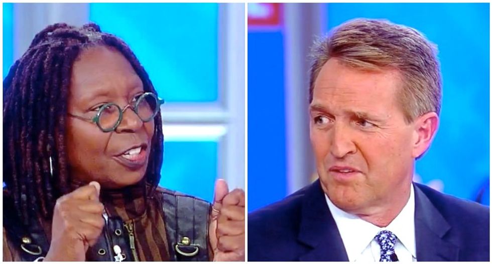 The View's Whoopi Goldberg nails Jeff Flake for doubting Brett Kavanaugh's innocence -- but voting for him anyway