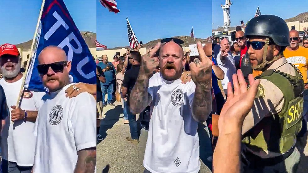 Man in Nazi stormtrooper garb assaults Black Lives Matter protester while deputies do nothing