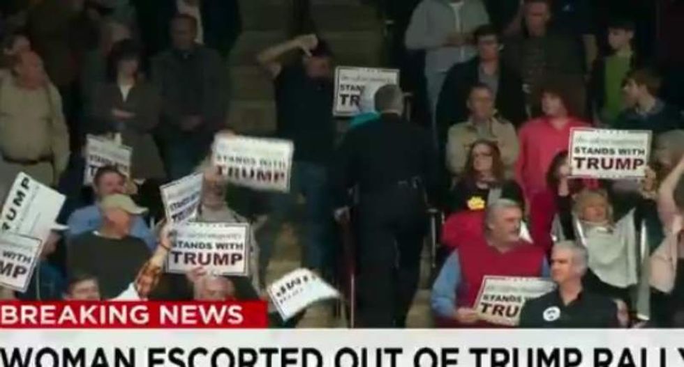 WATCH: Trump supporters harass Muslim woman as she is kicked out of rally