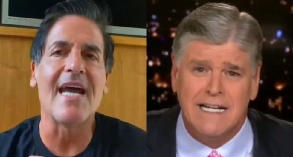 WATCH: Mark Cuban mocks Sean Hannity to his face over his pathetic ‘softball’ interviews of the president