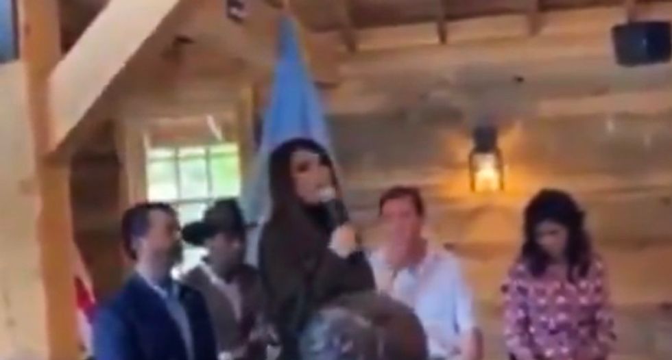 WATCH: Maskless Kimberly Guilfoyle gives speech to Trump supporters the day before her positive COVID test was announced