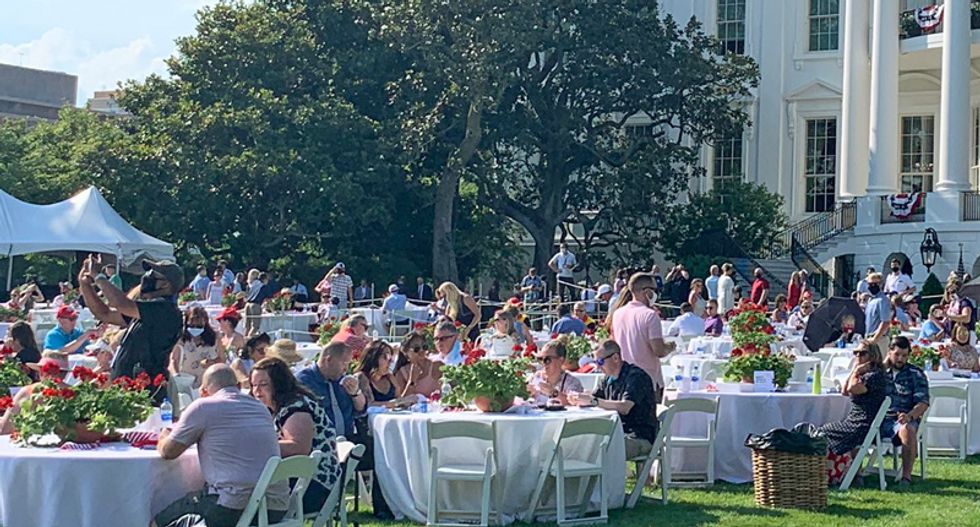 'Most people are not wearing masks' as Trump hosts the ‘largest event since the start of the pandemic’ at the White House