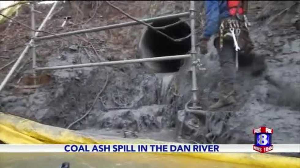 82,000 tons of coal sludge spilling for days into NC river threatens Virginia drinking water