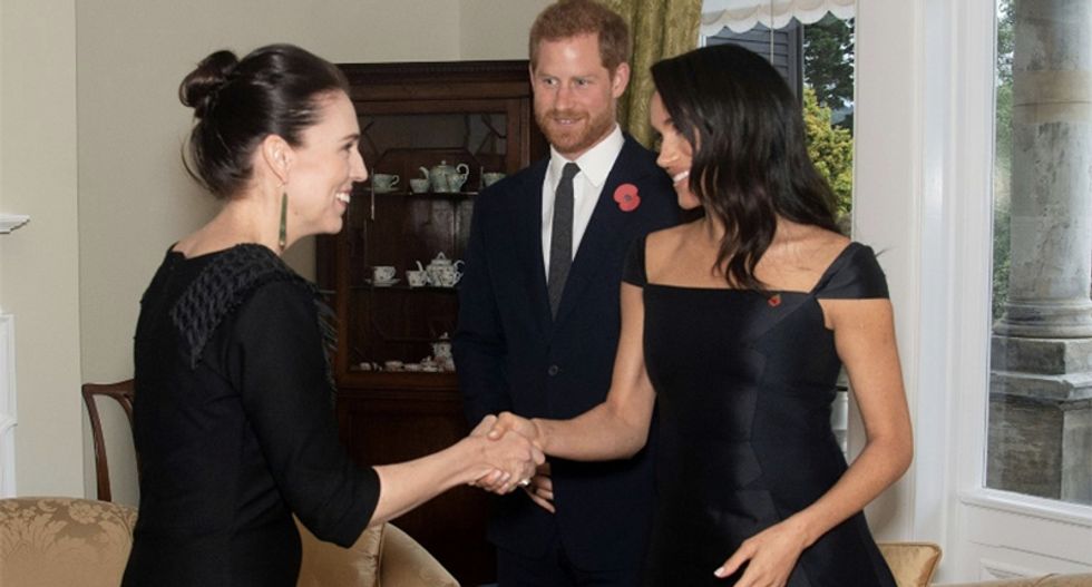 Tea and admiration as Prince Harry and Duchess Meghan talk mental health in New Zealand