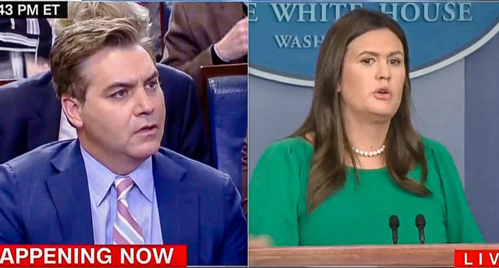 Jim Acosta rattles Sarah Sanders: 'Shouldn't you have the guts to state which outlets are the enemy of the people?'