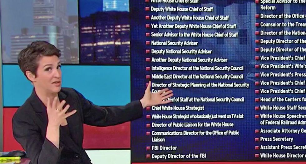 ‘Nuts day in the news’: Rachel Maddow scrambles to update list of Trump departures
