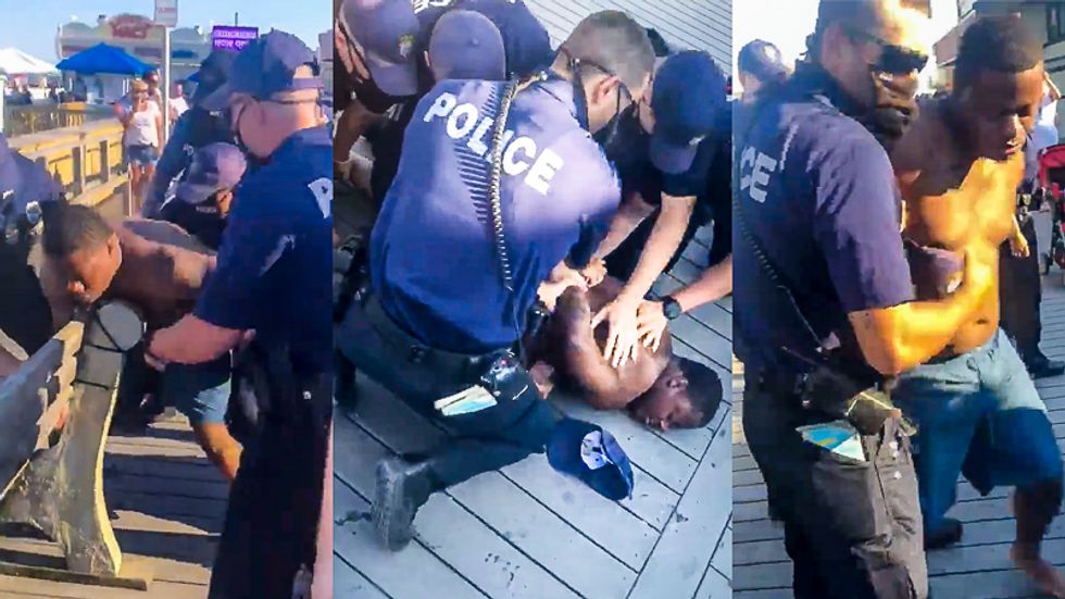 'Excessive force': Video catches five NJ cops wrestling Black man to ground over open beer