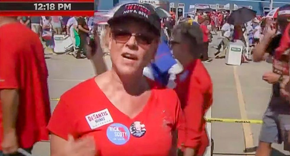 Trump rally-goer spouts wild conspiracy theory on MSNBC:  George Soros controls 'all of these voting machines'