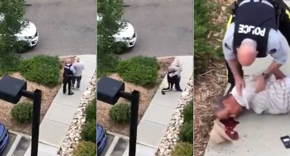 WATCH: Non-resisting man hits head on concrete after cop body slams him -- and then kneels on his neck