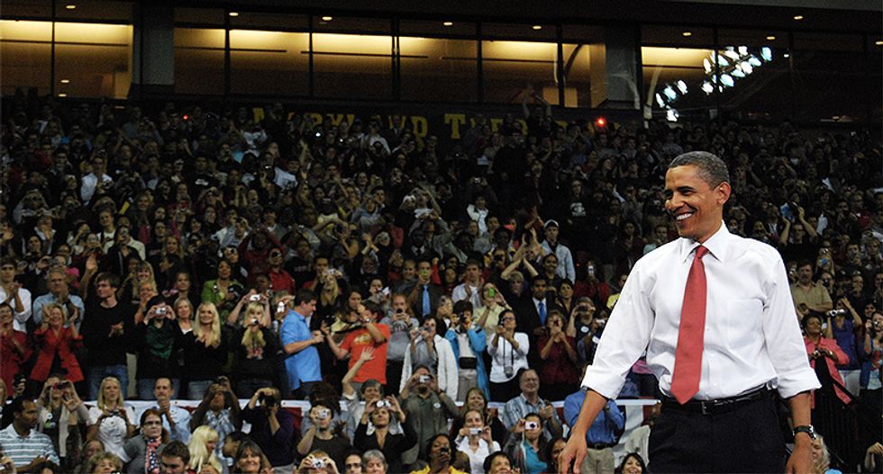 WATCH: President Barack Obama takes the stage at Chicago 'get out the vote' rally