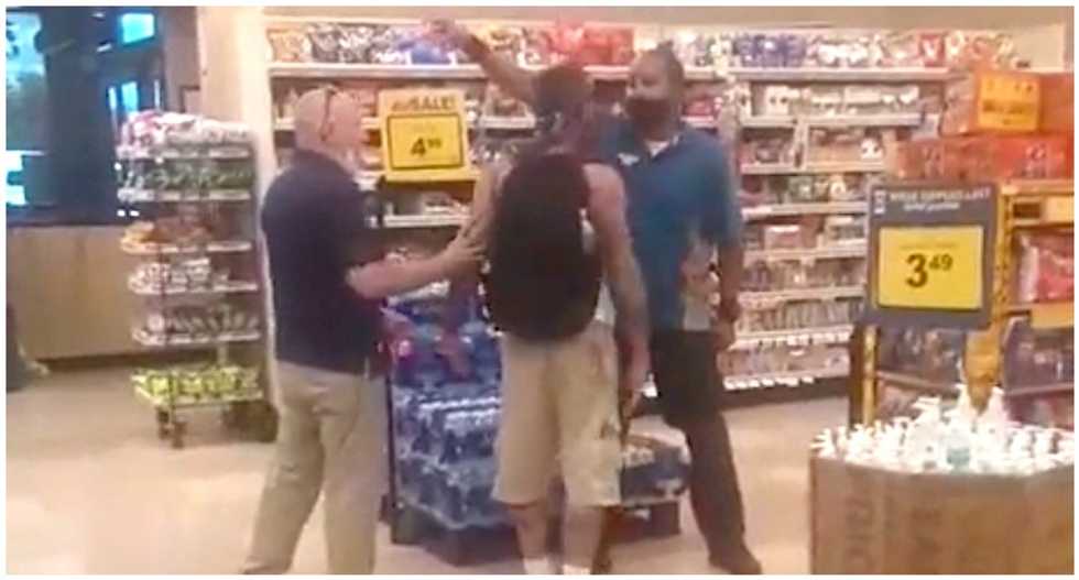 Maskless man arrested after threatening Black grocery store worker during racist meltdown