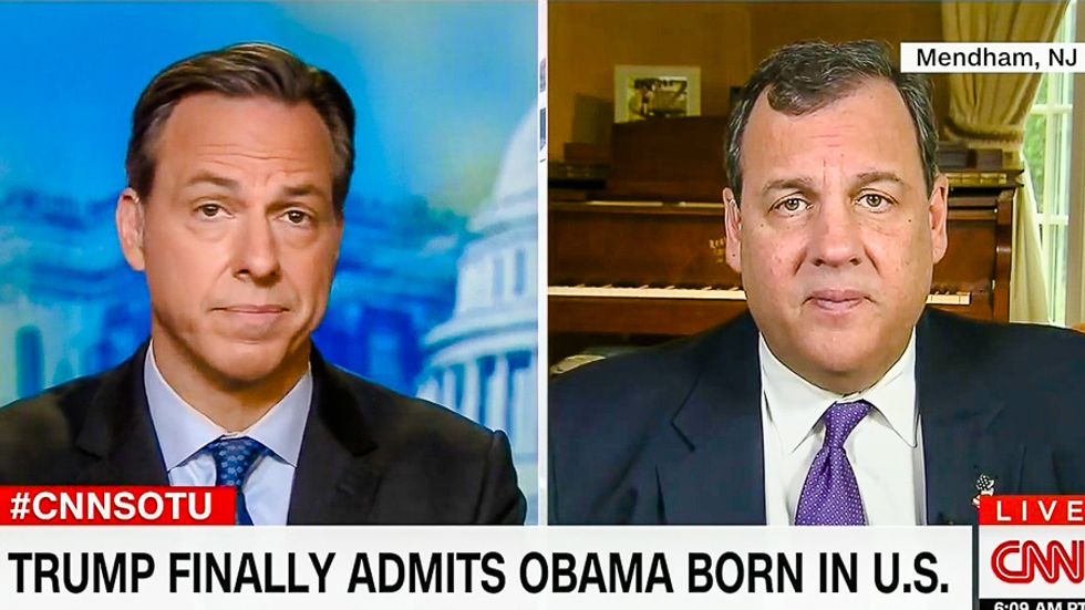 Chris Christie jumps down Jake Tapper's throat for stating fact: Trump 'clung to the birther lie'