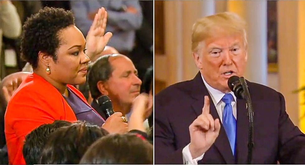 Trump tells black reporter she's 'racist' for asking him to renounce white nationalism