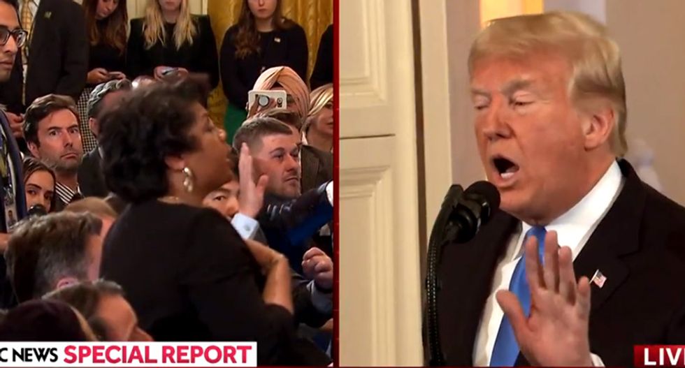 ‘Sit down!’ Trump berates CNN’s April Ryan as she tries to question him about voter suppression
