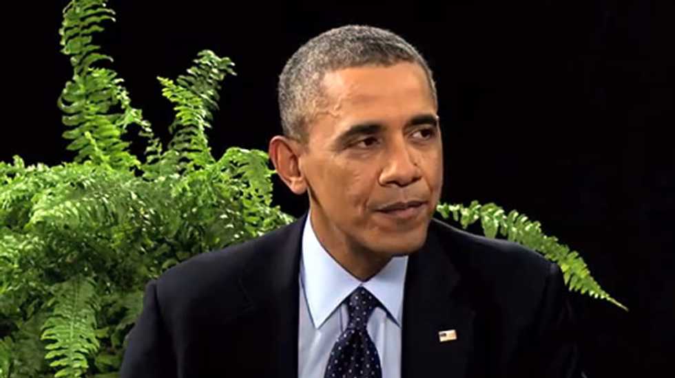 Comedian Zach Galifianakis asks Obama: 'What's it like to be the last black president?