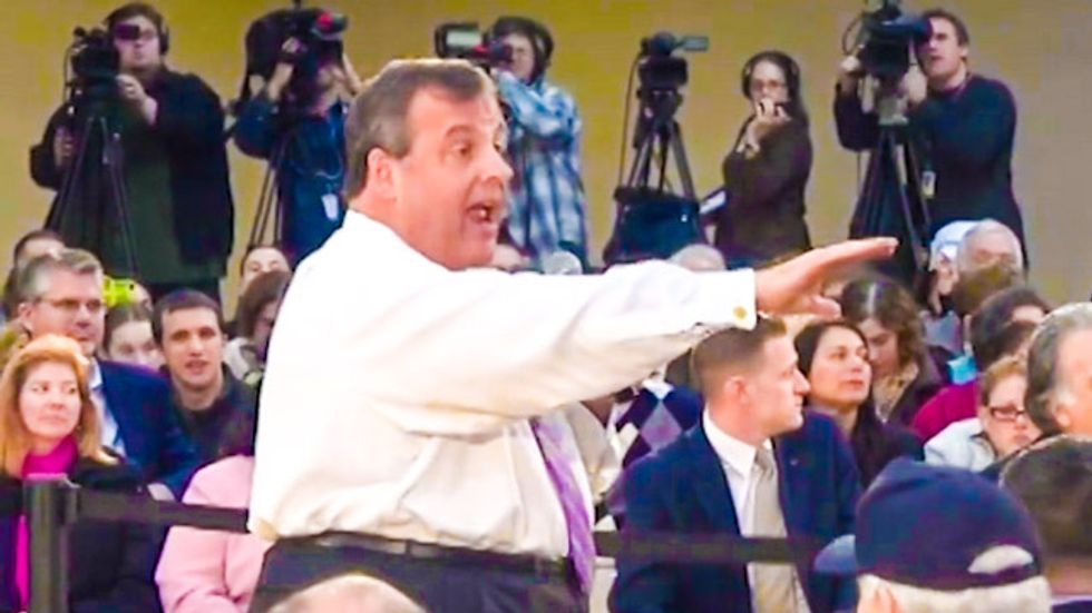Chris Christie explodes at hecklers: 'Get out! We're done with you!'