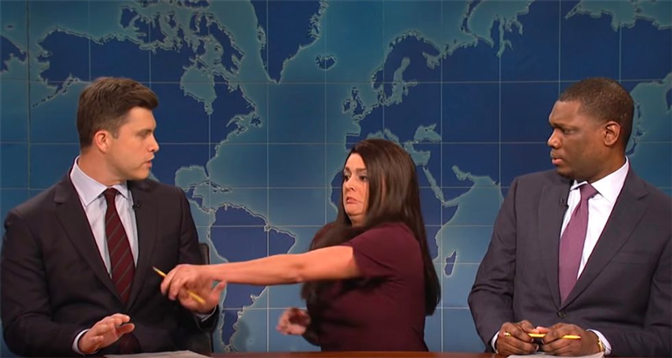 WATCH: SNL ridicules White House intern who grabbed microphone from CNN's Acosta -- with another doctored video