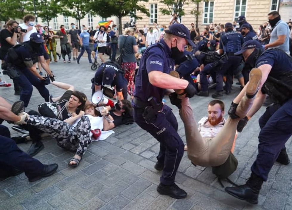 Thousands protest in Poland after LGBT activist's arrest